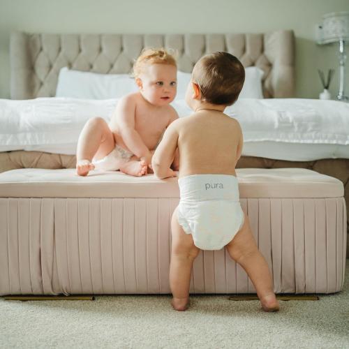 Pura Size 6 Eco-Friendly Diapers (29  lbs) Hypoallergenic, Soft Organic Cotton, Sustainable, up to 12 Hours Leak Protection, Allergy UK, Recyclable Paper Packaging, 18 Count (Pack of 3) (54 Diapers)