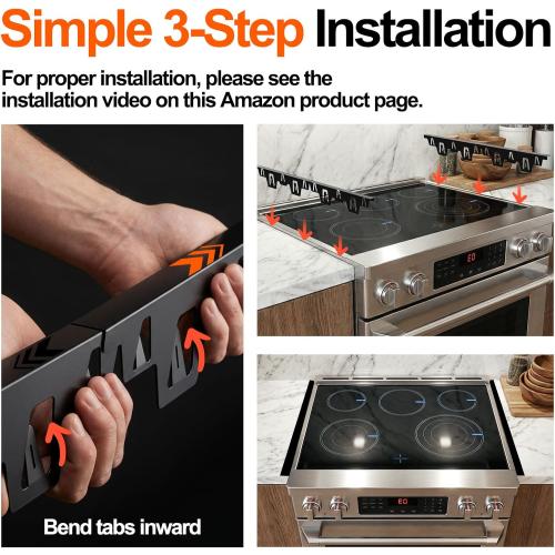 Stove Gap Covers Stainless Steel, 2 Pack Upgraded Stove Gap Filler for Gap Between Stove and Counter, Range Trim Kit Fits Up to 26 Inch & 0.6 Inch Width, Stove Counter Gap Cover