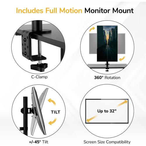 Mount-It! Mobile Computer Cart with Monitor Mount for Screen up to 32, Portable Desk on Wheels, Rolling Laptop Stand Teachers, Office, Classroom, Rise up to 53, Projector, Podium, Keyboard Tray❗MAY HAVE MISSING PIECES❗