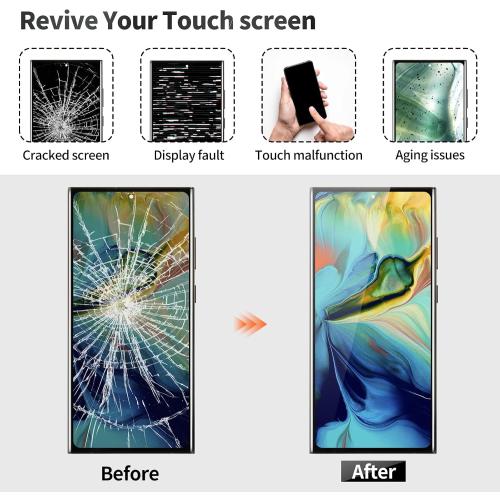 OLED for Samsung S23 Ultra 5g Screen Replacement for Samsung Galaxy S23 Ultra LCD for Samsung S23 Ultra 5g Display Touch Digitizer Screen Assembly Replacement with Frame Black (US Version)