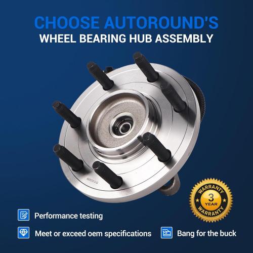 Autoround 513326 Front Wheel Hub and Bearing Assembly fit for Ford F-150 2010 2011 2012 2013 2014, 4WD 7-Lugs w/ABS