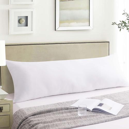 SHOUREN Cotton Body Pillow Insert - Soft Long Bed Pillow for Adults - 20 x 54 inch-White & Ultra Soft Microfiber Pillowcases, Breathable Long Pillow Case, Envelope Closure - Purple (20x54 inch)