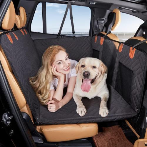 Black 52x52 YJGF Back Seat Extender,Dog Seat Cover for Back Seat,Hard Bottom Car Seat Cover for Dogs,Dog Hammock for Car,Back Seat Pet Cover for Dogs(Black)