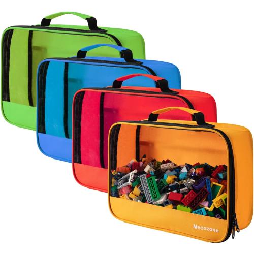 4 PCS Toys Storage Bag, Classic Bricks Building Set Storage Bag, Travel Case for Building Toys, Puzzles