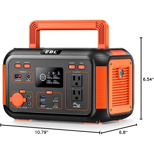 EBL Portable Power Station 300W(Peak 600W), 269.36Wh Lithium Battery Camping Solar Generator for Outdoor and Indoor Emergency Use