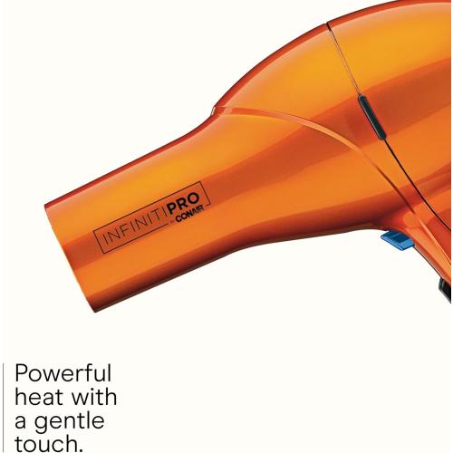 Infiniti PRO CONAIR Hair Dryer with Diffuser, Professional AC Motor, Tourmaline Ceramic Technology Blow Dryer, Includes Concentrator Amazon Exclusive, Orange