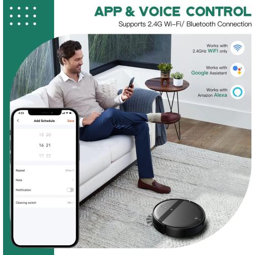 Robot Vacuum and Mop Combo, App/Alexa Control, Smart Robot Vacuum Cleaner, Ultra-Thin, Automatic Recharge Robotic Vacuum Cleaner for Pet Hair/Carpet/Hard Floor