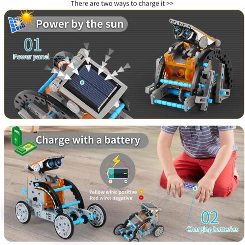Lucky Doug Solar Power Kits Toys for Boys Ages 8-13, STEM Robot Kit Toys Gifts for Kids 8 9 10 11 12 13 Years, Educational Building Science Experiment Set Birthday for Kids Boys Girls