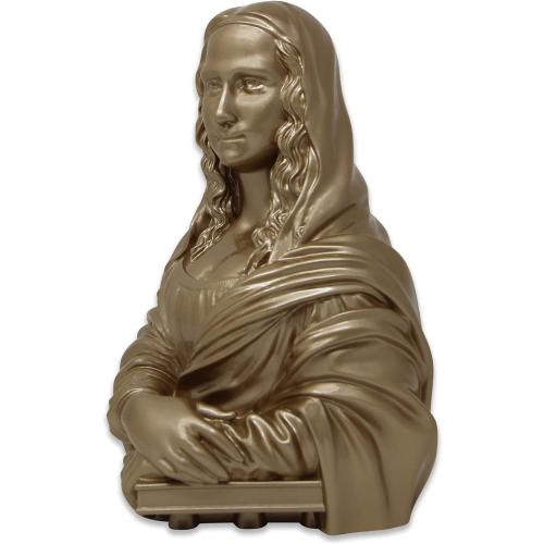 MUSART Exclusive Mona Lisa Statue Home Decor Limited Edition of 100 Urethane Resin with Urethane Glass Coat 10 Inches Height 3 Lbs (Gold)