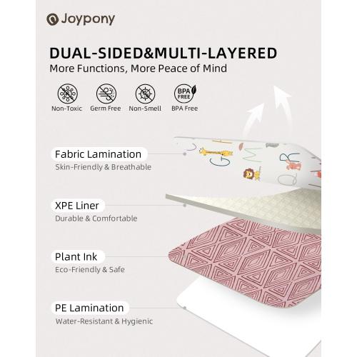 Baby Play Mat 59x71 Inch, 2 in 1 Fabric & XPE Dual-Sided Design Foldable Play Mats for Babies and Toddlers, Waterproof & Anti-Slip Baby Mat for Floor, Portable Baby Foam Crawling Mat with Travel Bag