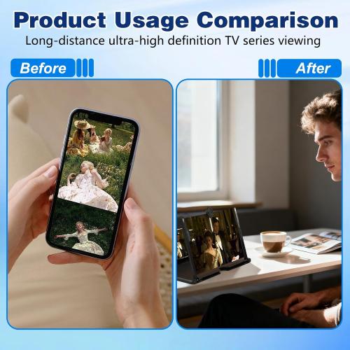Big Screen Phone Magnifier, 2026 New 3D HD Screen Expander, Movie Screen Amplifier with Foldable Phone Stand for Travel, Magnifying Projector Screen Enlarger for Elderly (10 inch)