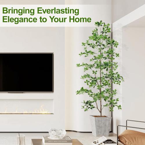 Keeplush 7ft Tall Artificial Black Olive Tree with 1260 Lifelike Leaves, Tall Fake Greenery Olive Silk Plants Artificial Tree Indoors in Pots, Faux Olivo Tree for Living Room Office Decor