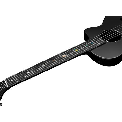 Natasha Carbon Fiber Acoustic Guitar, 38-inch Steel-string Guitarra,Durable Thin 6-string Guitar for Beginners (Black)