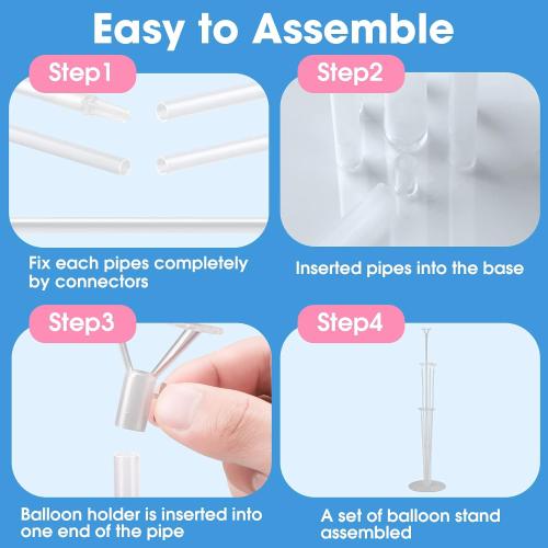 30 Sets Balloon Stand Kits, Balloon Sticks Holder with Base for Table Graduation Birthday Baby Shower Gender Reveal Party Decorations