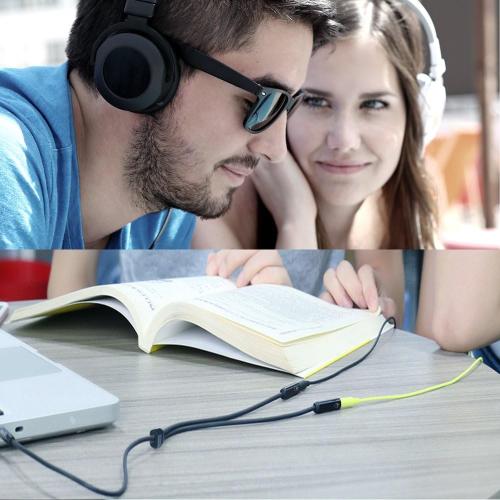 MillSO Headset Splitter for 2 TRRS Headphones or Mics - 3.5mm Jack Adapter TRRS 4-Pole Splitter Male to 2 Dual Female Adapter