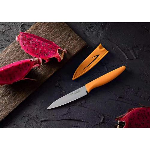 Paring knife, 4PCS Paring knives (4 Knives and 4 Knife cover), 4 Inch Peeling Knife, Fruit and Vegetable Knife, Ultra Sharp Kitchen Knives, German Steel, PP Plastic Handle