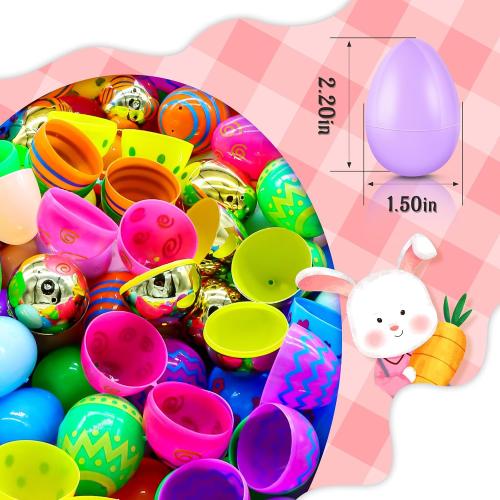 RALLYPANDA 500Pcs Empty Plastic Easter Eggs Bulk, Include 20 Golden Eggs, Fillable Easter Eggs for Easter Hunt, Basket Stuffers Fillers,Theme Party Favor Decoration, Easter Classroom Prize Supplies