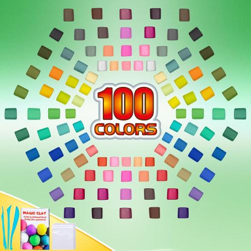 ESSENSON Air Dry Clay 100 Colors, Modeling Clay for Kids, DIY Molding Magic Clay, Gift for Kids