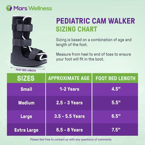 Pediatric Walking Boot For Kids - Sprained Ankle Pediatric Ankle Brace - Kids Walking Boot - Fits Children Ages 6.5-8 Years Old