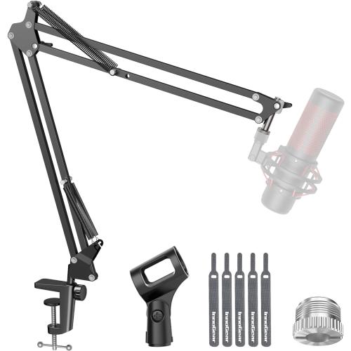 InnoGear Boom Arm Microphone Mic Stand for Blue Yeti HyperX QuadCast SoloCast Snowball Fifine Shure SM7B and other Mic, Large
