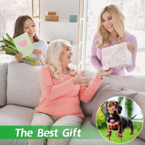 Dachshund Metal Garden Stakes Decorative,Outdoor Garden Dog Decor Stake,Birthday Gifts for Mom Women,Decorative Metal Housewarming Ornament for Lawn Patio Yard Pathway