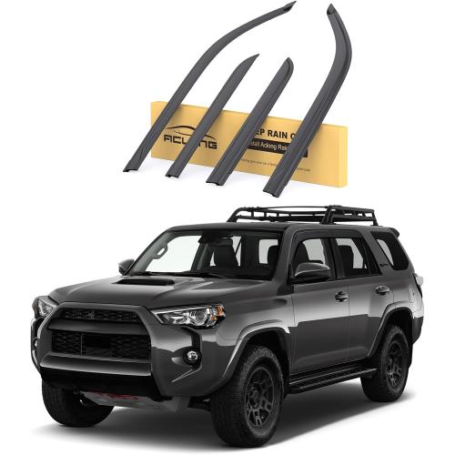 Rain Guards Fit for Toyota 4Runner 2010-2024, Durable Tape-on Window Deflectors, Wind Deflector Sun Guard, 2010-2024 4Runner Rain Guard, Black 4 pcs