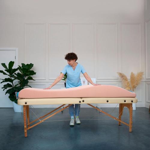Lash Bed Foam Topper, Ergonomic Curvy Eyelash Mattress Topper for Massage Table, Beauty Salon Massage Table Padding Topper, 30D Esthetician Bed Cushion with Removable Cover (Black-60 cm)