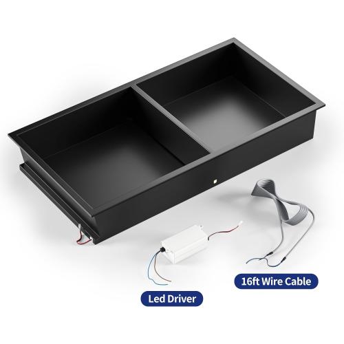 Stainless Steel Led Shower Niche Black 24 X 12 No Tile Needed | Recessed niche matte black w/ 2-tier shelf,Led driver UL listed,vertical niche,non-dimmable,3000K warm light IP66 waterproof