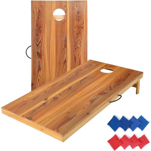 Solid Wood Premium Corn Hole Outdoor Game Set, 2 Regulation and Waterproof Cornhole Game Boards, with 8 Toss Bags, Perfect for Outdoor Indoor
