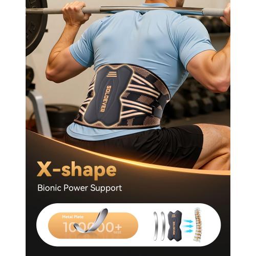 Copper-Infused Back Brace for Men Lower Back Pain Relief [Medical-Grade & Stronger Support] Lumbar Support Belt with Support System for Women - Back Support Brace for Heavy Lifting and Work