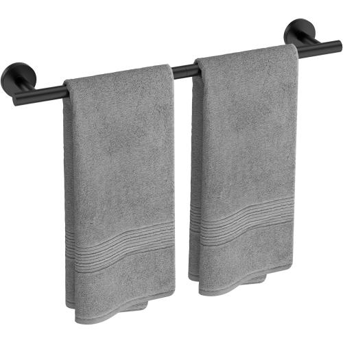 USHOWER Matte Black Towel Bar, 22-Inch Towel Racks for Bathroom