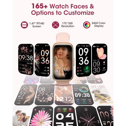 Health Fitness Tracker for Women Men: 24H Heart Rate Monitor Activity Trackers Blood Oxygen Sleep Step Calorie Tracking 5ATM Waterproof Fitness Smart Watches for Woman Compatible with iPhone Android