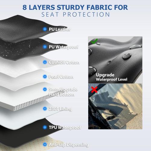 XL Truck Back Seat Extender for Dogs, Upgraded Anti-Scratch PU Leather, Dog Car Seat Cover for Back Seat with Hard Bottom, Pet Seat Covers for Trucks, Waterproof Dog Hammock for Crew Cab Truck