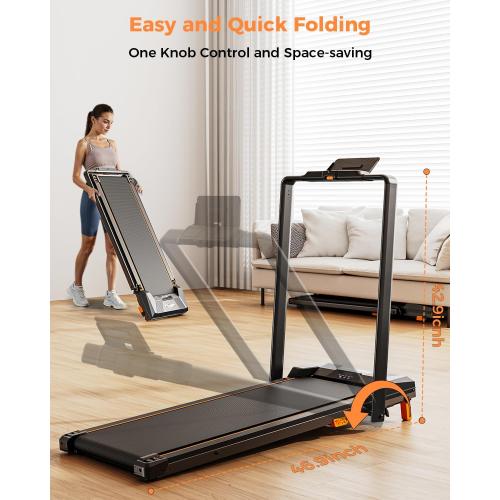 Walking Pad Treadmill, BestGod Incline Under Desk Treadmill 330lbs Capacity, 2.5HP Portable Treadmills for Home, Compact Treadmills Mini Walking Pad, Running Machine with Remote Control