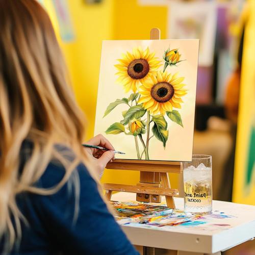 GLASSWINDS 12 Pcs Pre Drawn Canvas to Paint for Adults, 8 X 10 Inch Pre Printed Canvases for Painting, Prepare Printed Canvas Set Sip and Paint Kit for Paints Party Favors(Flower)