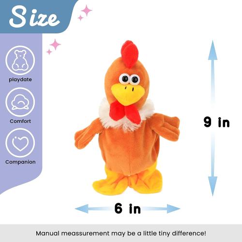 Hopearl Talking Chicken Repeats What You Say Walking Chick Electric Interactive Animated Toy Speaking Plush Buddy Gifts for Toddlers Thanksgiving Day, 9''