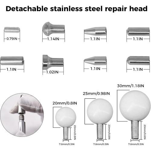 Dent Repair Tools 6 Pieces of Dent Removal Rods with Awl Head Paintless Dent Removal Kit Car Auto Body Dent Removal of Hail Dents and Door Ding (6 PCS Rod 21 PCS Pen)