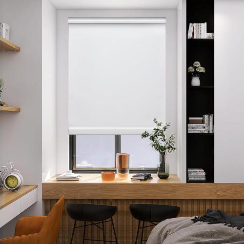Cordless Roller Shades, Blackout Roller Shades for Windows Roller Blinds with Spring System, UV Protection and Waterproof, Privacy Roller Window Shades for Home,Office,Bedroom, Custom Size
