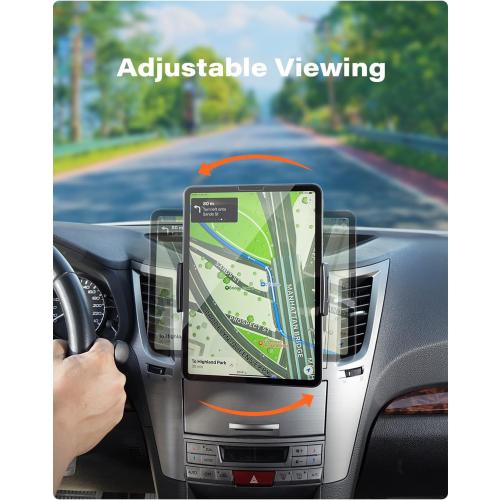 APPS2Car for Sturdy iPad Holder for Car CD Slot Tablet Mount, 2-in-1 Universal 4.7-11 Holder for iPad Pro 11 Air Mini, iPhone, Galaxy Z Fold, Adjustable 360° Rotation, Road Trip Essentials