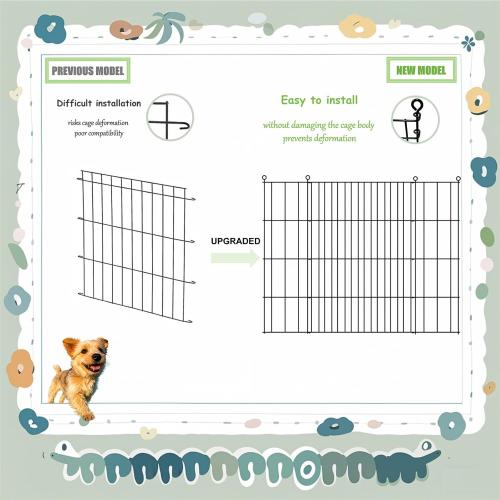 Dog Crate Divider Panel - 2 Pack Black Metal, Compatible with 42-48 & Other Crate Sizes, 27.95 H x Adjustable Width 19.96-36.61(Dog Crate NOT Included)