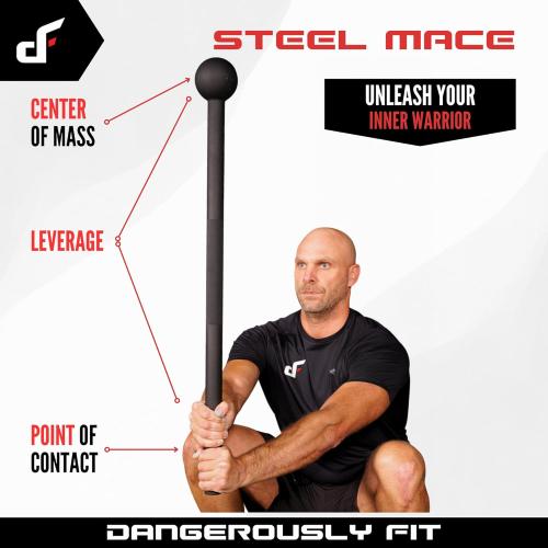 Steel Mace Bell - 7lb to 60lb Macebell for Men & Women - Exercise Strength Training & Full Body Fitness Workouts - Premium Maces for Home & Gym Training