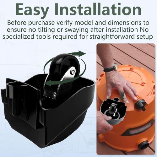 12388 Foot Caster & 12293 Caster Wheel Kit Compatible with Ridgid 6 & 16 Gal Wet/Dry Vacuum, Vacuum Casters Wheel Plate-Casters (1Pack)