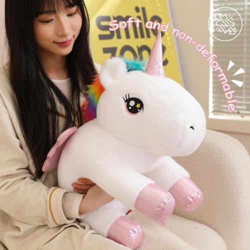 SQEQE Weighted Unicorn Plush, Weighted Unicorn Stuffed Animal, Cute Plushies Soft Pillow Toy Gift for Kids Adults 9.8 Inch, 0.8 Lbs