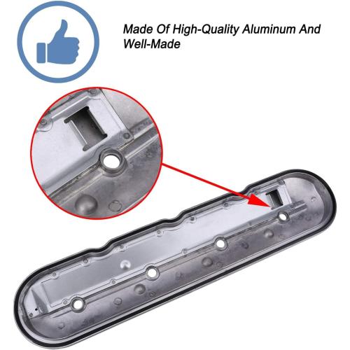Driver Side Valve Cover with Gasket & Bolts Compatible with 1999-2008 Cadillac Escalade, Chevy Silverado, Suburban, Tahoe, Trailblazer, GMC Sierra, Yukon, Replace# 12570427 264-965