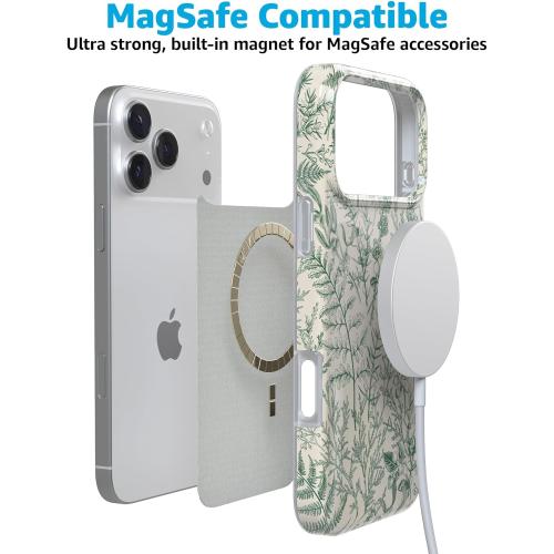 Casely iPhone 17 Pro Case | Sage Garden | Green Floral | Compatible with MagSafe | Classic Ultra Slim Design