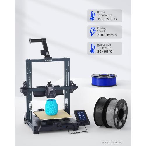 ELEGOO PLA Filament 1.75mm White 1KG, 3D Printer Filament Dimensional Accuracy  /- 0.02mm, 1kg Spool(2.2lbs) Fit Most FDM 3D Printers