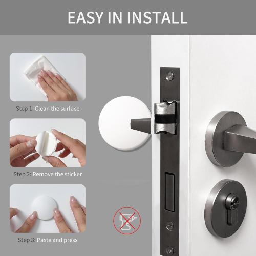 Door Stoppers - 1.57 White Door Stoppers for Wall (12 Pack), with Heavy-Duty Adhesive - Wall Protector & Shock-Absorbent Protectors from Door Knobs - Prevents Scratches on Walls & Doors