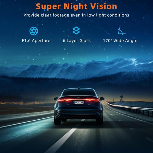 Dash Cam 4K WiFi Front Dash Camera for Cars, Mini Dashcams with App, Dashboard Camera with 24H Parking Mode, Night Vision, Loop Recording, Free 32G Card, Support Up to 256GB