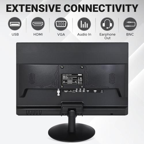 19 Inch HD (1440 x 900) PC Monitor, Computer Monitor with HDMI VGA AV BNC USB Ports, 60Hz, 5Ms, VESA, Build-in Speakers, LED Display for Laptops and Desktops Office Home