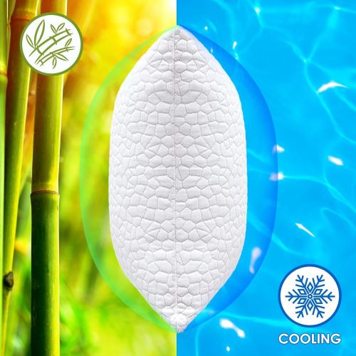 SUPA MODERN Cooling Bed Pillows for Sleeping 1 Pack Shredded Memory Foam Pillows Adjustable Cool Pillow for Side Back Stomach Sleepers Luxury Gel Pillows Standard Size with Washable Removable Cover